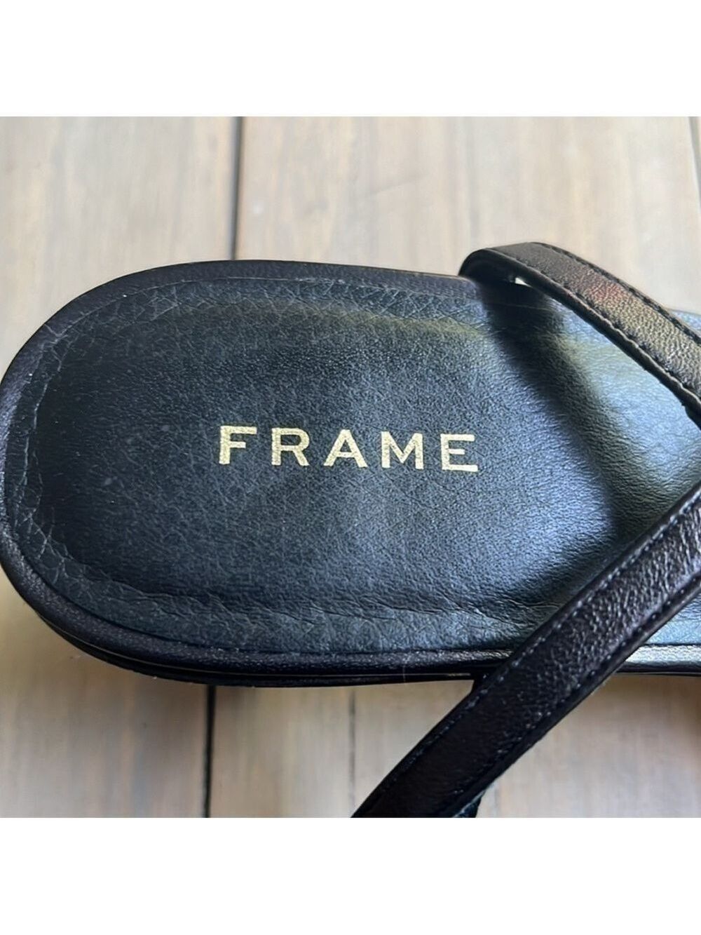 Frame Le Braxton Strappy Leather Black Sandal Square Toe Women EUR 39.5 US 9 - Picture 14 of 15